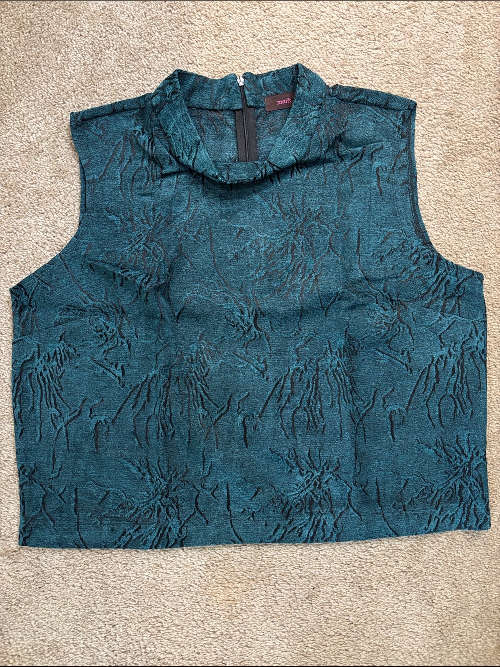 mark. Teal Textured Mock-Neck Sleeveless Camisole Size XXL